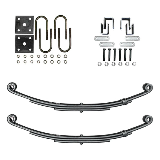 Suspension Kit Trailer 3 Leaf Double Eye Spring Suspension and Single Axle Hanger Kit for 1 3/4" Tube - 2000 Pound Axles