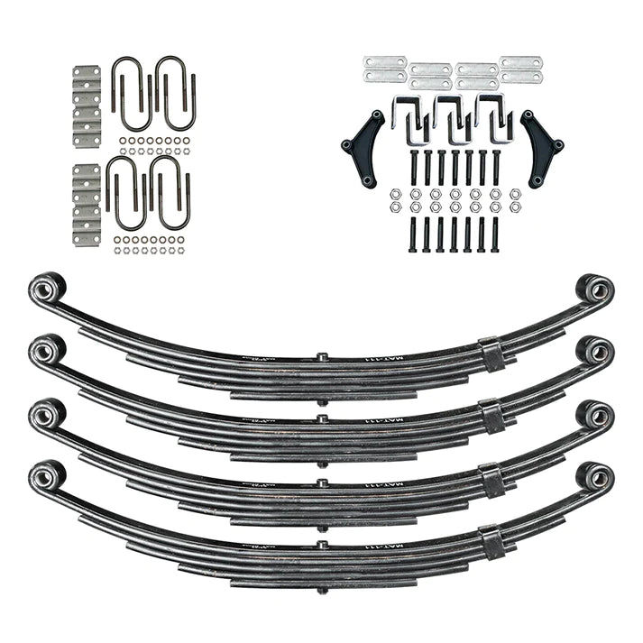 Suspension Kit Trailer 5 Leaf Double Eye Spring Suspension and Tandem Axle Hanger Kit for 3