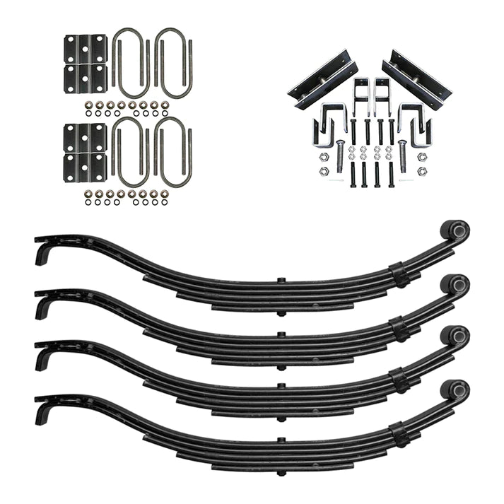 Suspension Kit Trailer 5 Leaf Slipper Spring Suspension and Tandem Axle Hanger Kit for 3