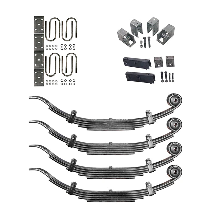 Suspension Kit Trailer 5 Leaf Slipper Spring Suspension and Tandem Axle Hanger Kit for 5