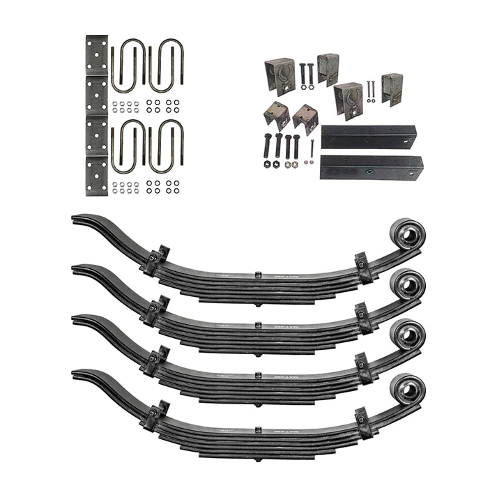 Suspension Kit Trailer 6 Leaf Slipper Spring Suspension and Tandem Axle Hanger Kit for 5