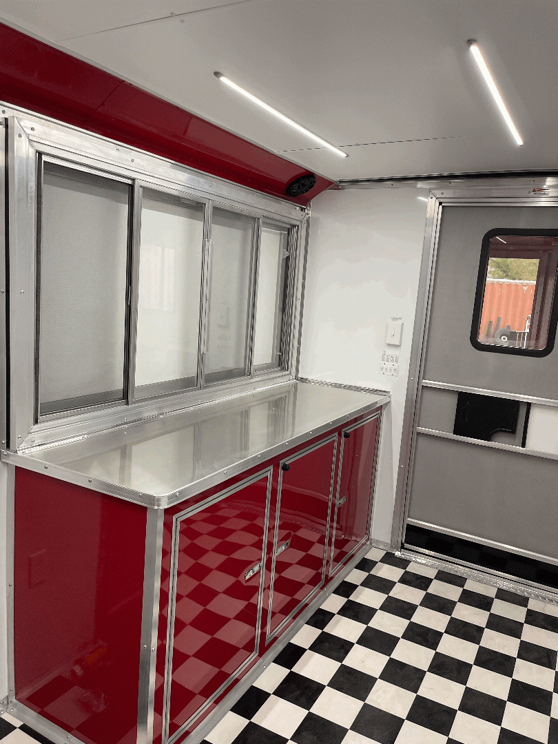 8.5X22 CONTINENTAL CARGO BBQ CONCESSION TRAILER W/ PORCH