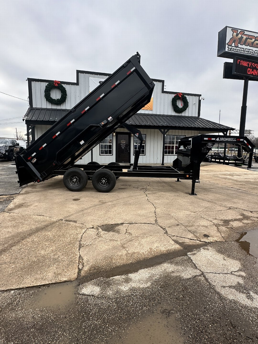 83X16 IRONBULL GOOSENECK DUMP TRAILER 3 FT. WALLS