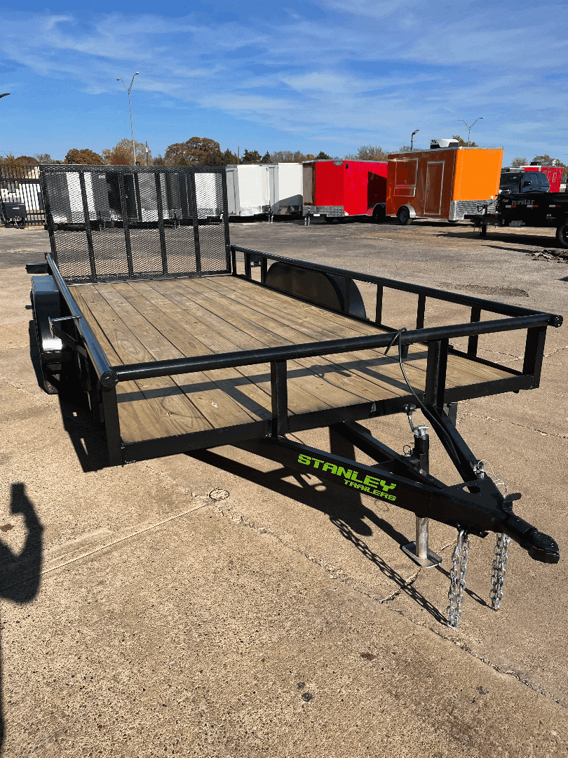 83X16 STANLEY UTILITY TRAILER W/ GATE ROUND PIPE