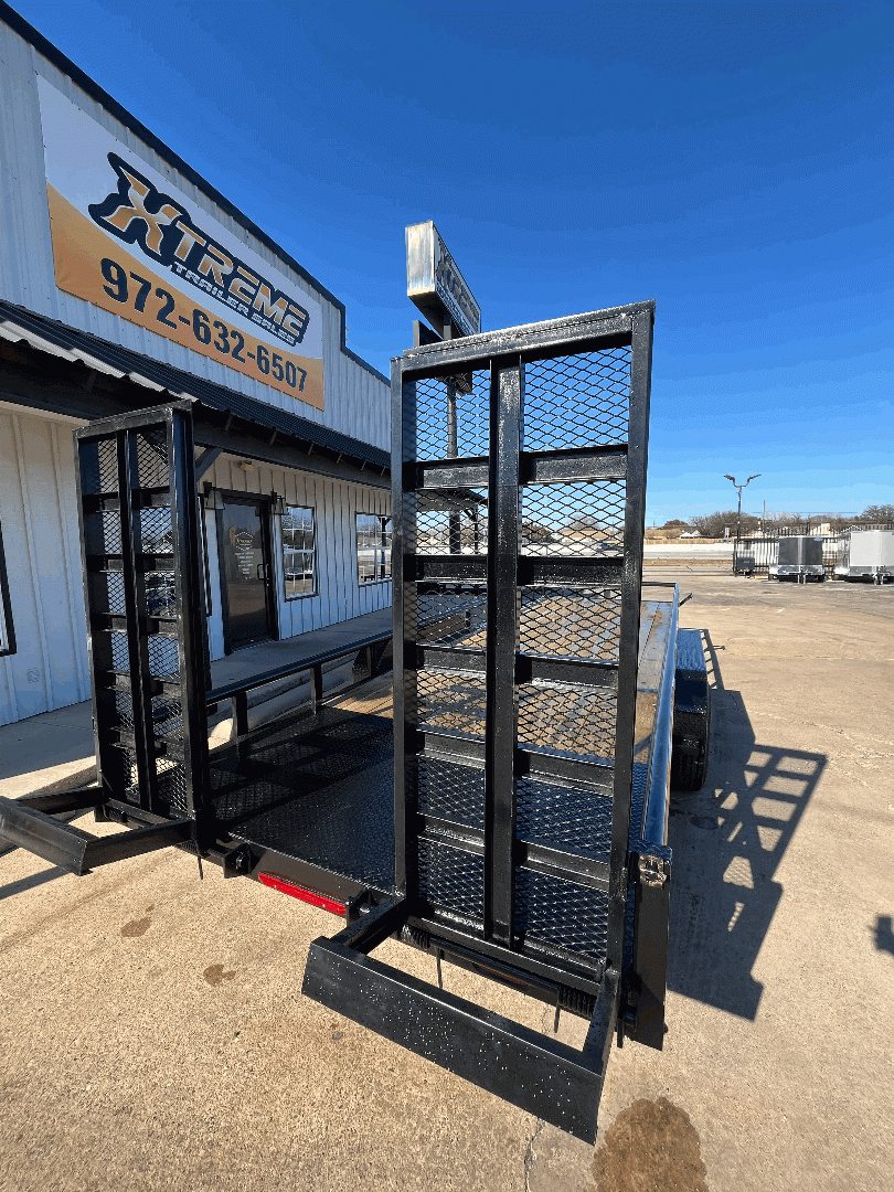 83X24 STANLEY UTILITY TRAILER W/ STAND UP RAMPS 14K