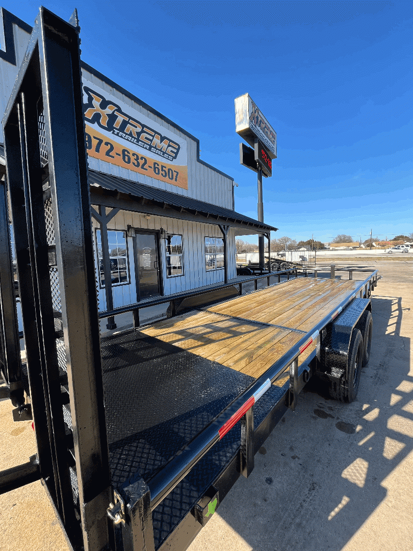 83X24 STANLEY UTILITY TRAILER W/ STAND UP RAMPS 14K