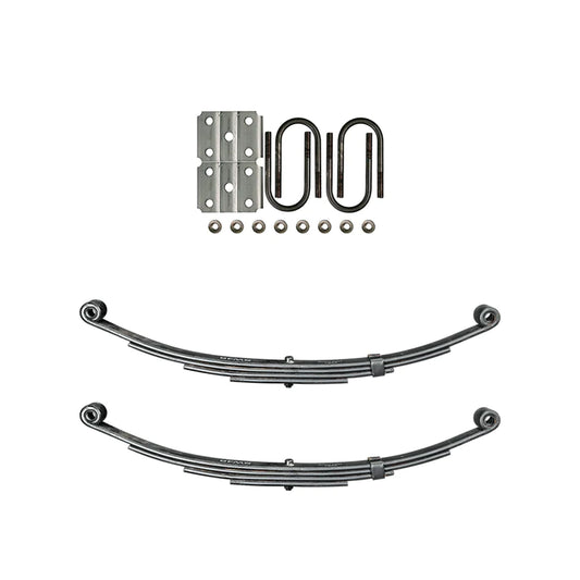 Suspension Kit Trailer 4 Leaf Double Eye Spring Suspension Kit for 2 3/8" Tube 3500 lb Axles