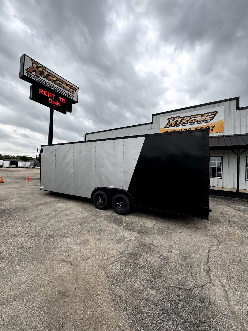 2022 Used 85x24 Charcoal Tandem Enclosed Trailer