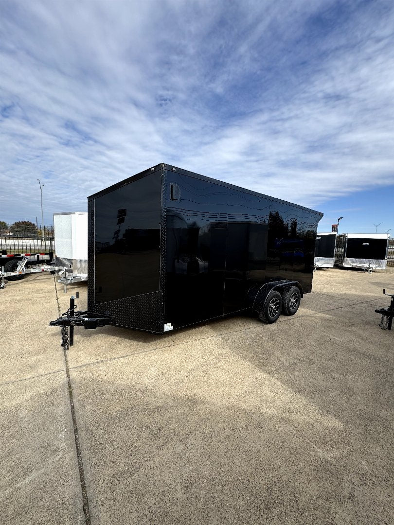 2024 7x16 Black Tandem Cargo / Enclosed Trailer