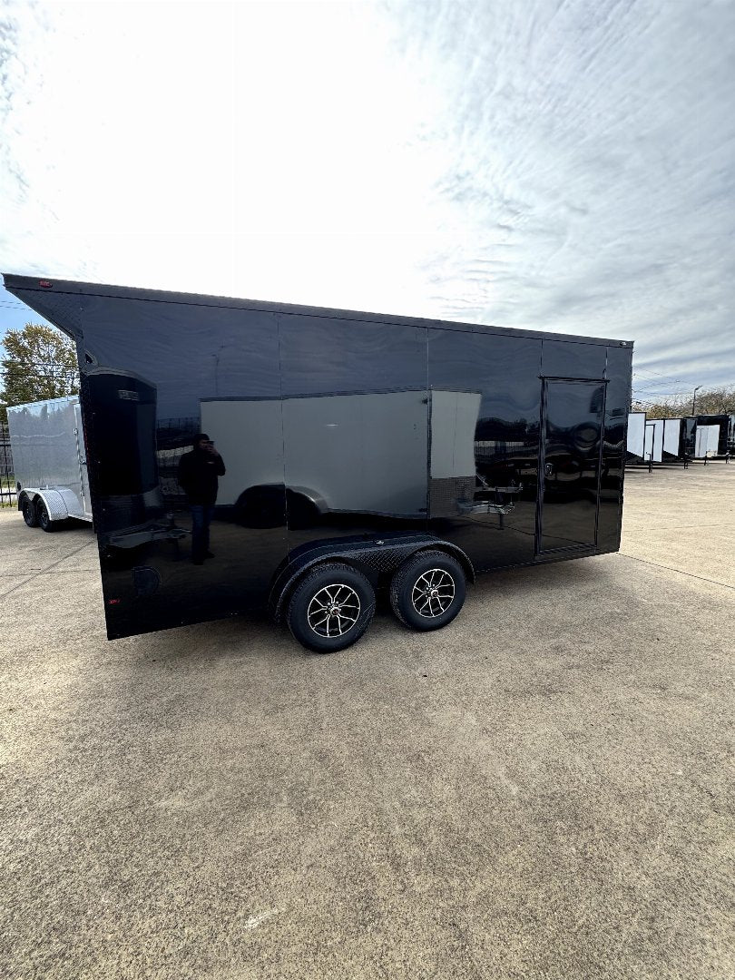 2024 7x16 Black Tandem Cargo / Enclosed Trailer