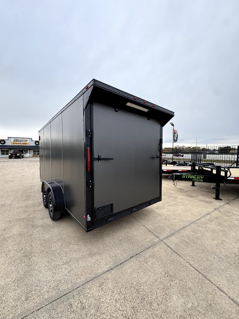 2024 7X16 Charcoal Tandem Cargo / Enclosed Trailer