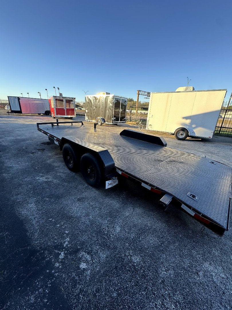 2024 Used 102x20 Steel Deck Car Hauler trailer with 5,200lbs axles