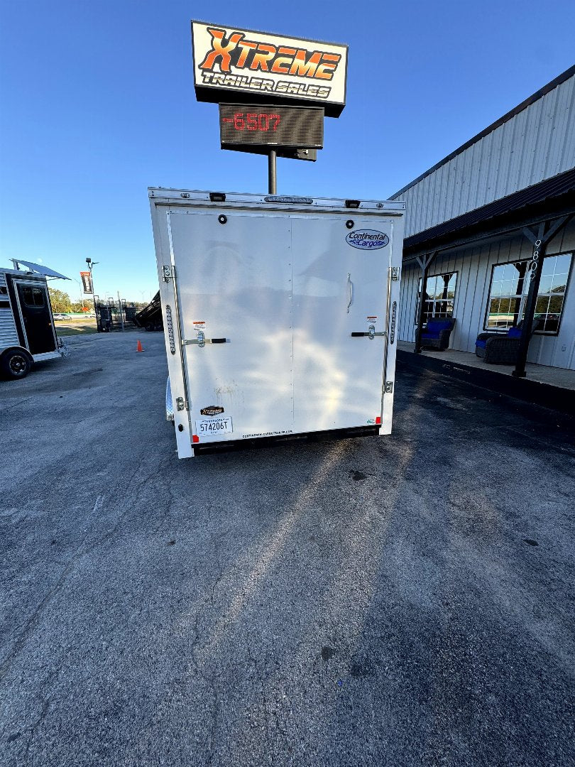 2024 Used 7x16 White Continental Cargo Cargo / Enclosed Trailer