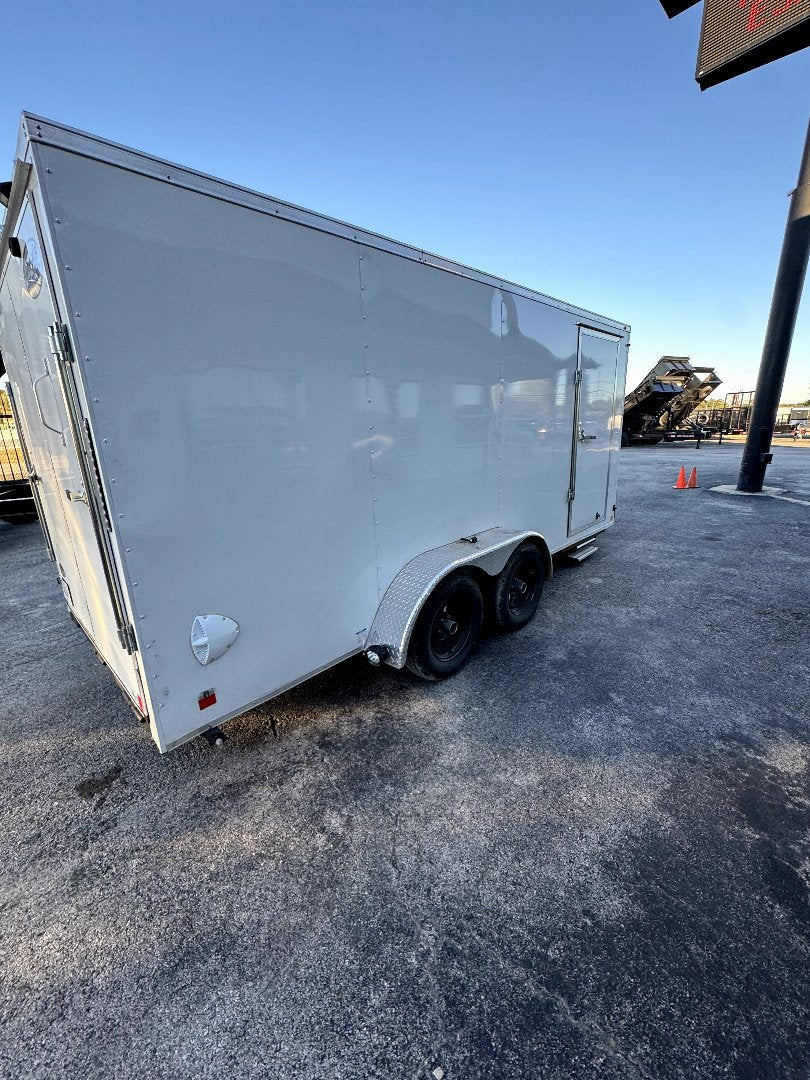 2024 Used 7x16 White Continental Cargo Cargo / Enclosed Trailer